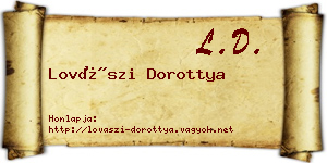Lovászi Dorottya névjegykártya